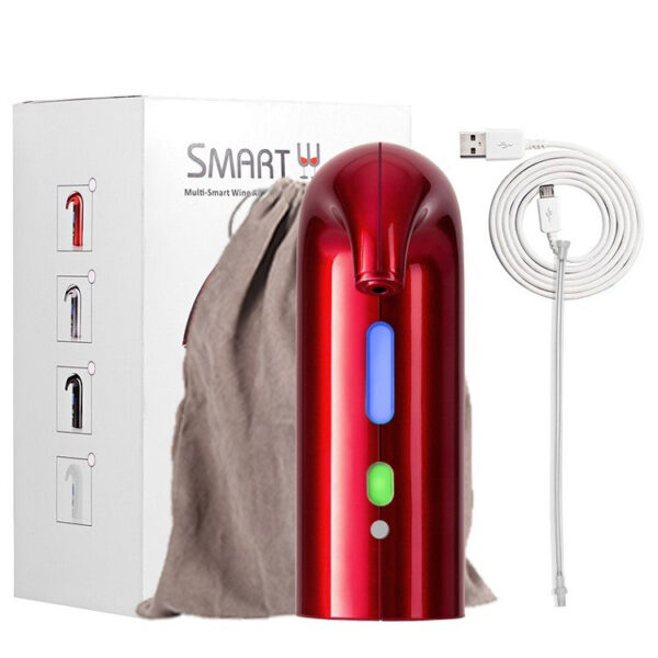 Decantador de Vino Eléctrico, Aireador de Vino Automático y Portátil, Recargable por USB, Incluye Tubo de silicona, Filtro y Botón ON/OFF - TotalVinum