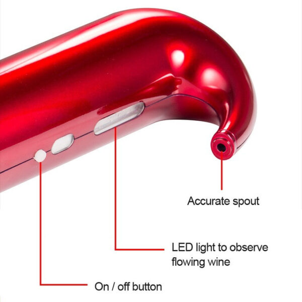 Decantador de Vino Eléctrico, Aireador de Vino Automático y Portátil, Recargable por USB, Incluye Tubo de silicona, Filtro y Botón ON/OFF - TotalVinum